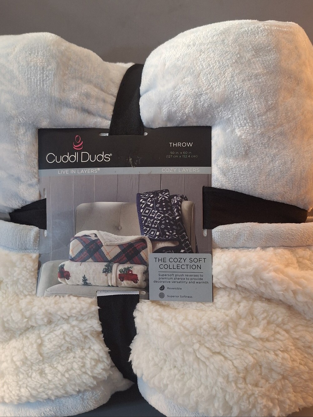 Cuddl Duds Blue Snowflake Throw is a cozy and stylish